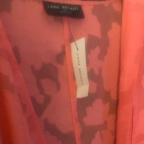 Lane Bryant Size 18 Contemporary Feminine Print Sheer Classic Crop Wrap Top NWT - Picture 4 of 9